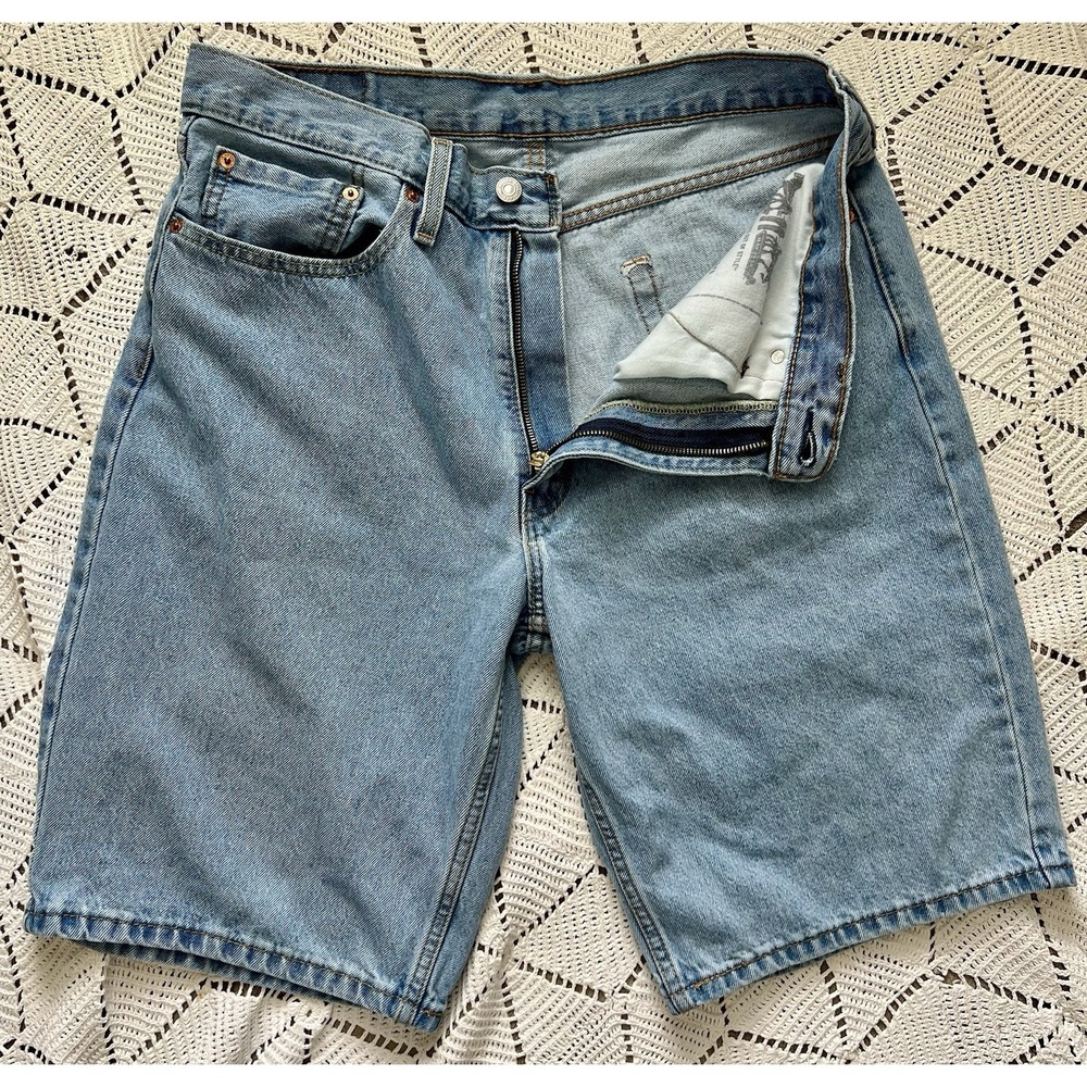 Levi 469 Loose Men's Denim Shorts W34 Light Wash‎ Relaxed Skater Fit Classic Y2K
